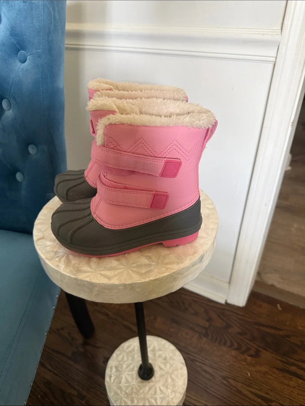 Cat & Jack Pink and Gray Waterproof Kids Snow Boots